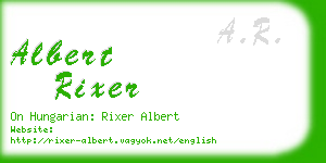 albert rixer business card